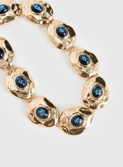 Donella Chunky Stone Necklace Gold