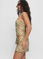 Bradee Scarf Detail Set Yellow Check