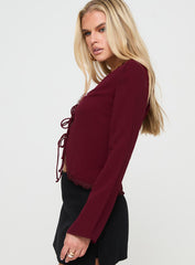 Hagner Long Sleeve Top Burgundy