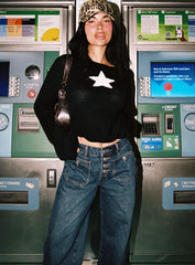 Carianne Low Rise Wide Leg Jeans Dark Wash