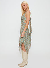 Blaize Asymmetrical Midi Dress Multi Check