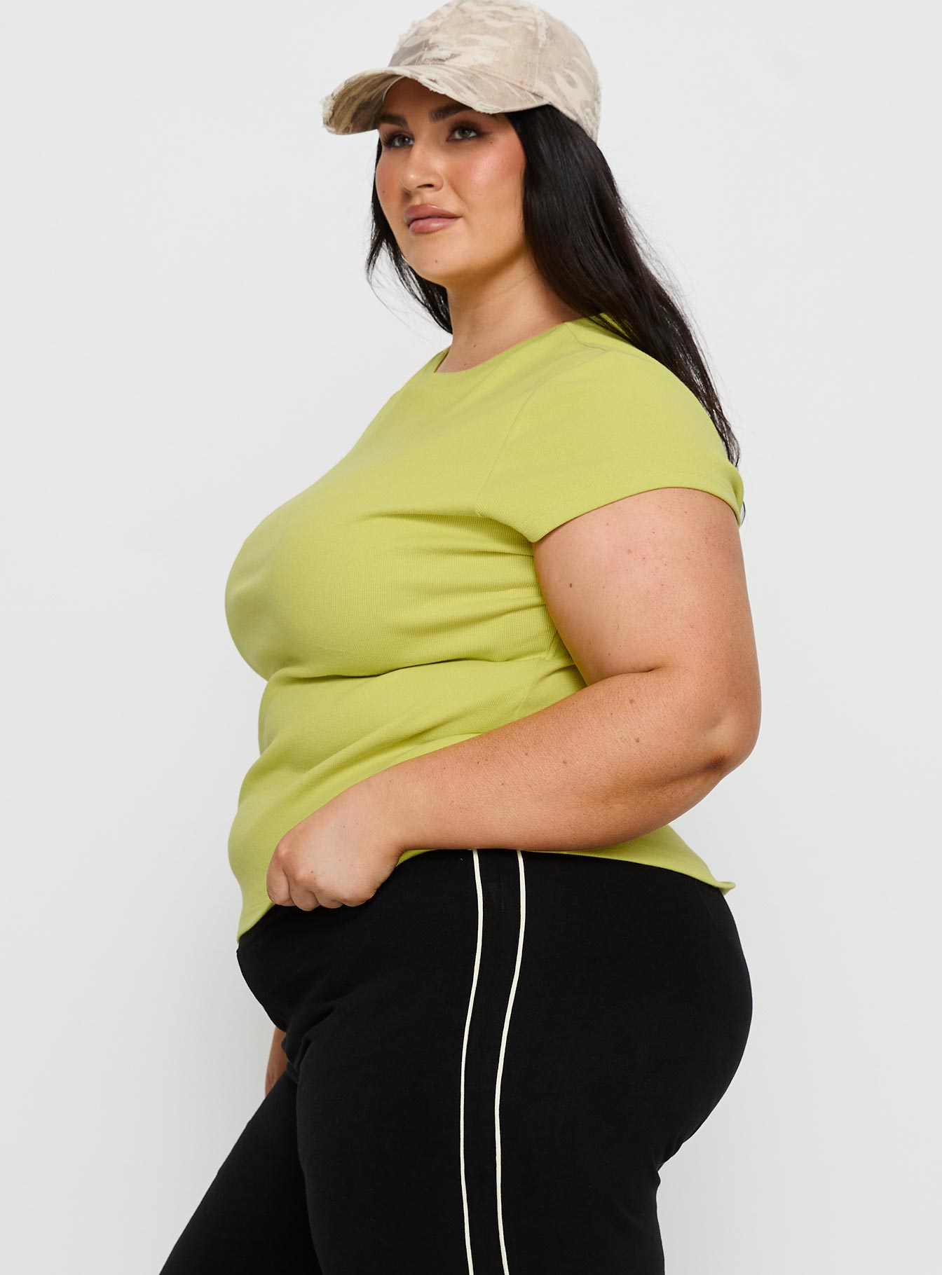 Baseline Longline Rib Top Green Curve