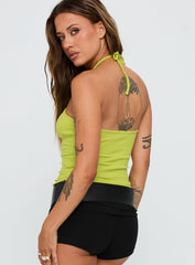 Baseline Halter Rib Top Green