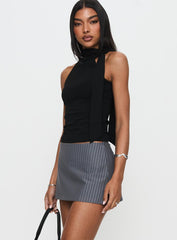 Can't Sleep Skort Charcoal Stripe Tall