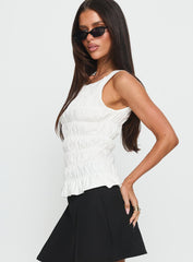 Marleene Shirred Top White