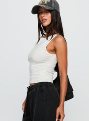 Bleeker High Neck Top Grey Marle