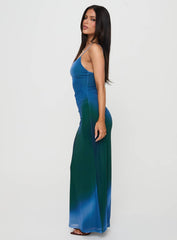 Amoret Maxi Dress Blue / Green