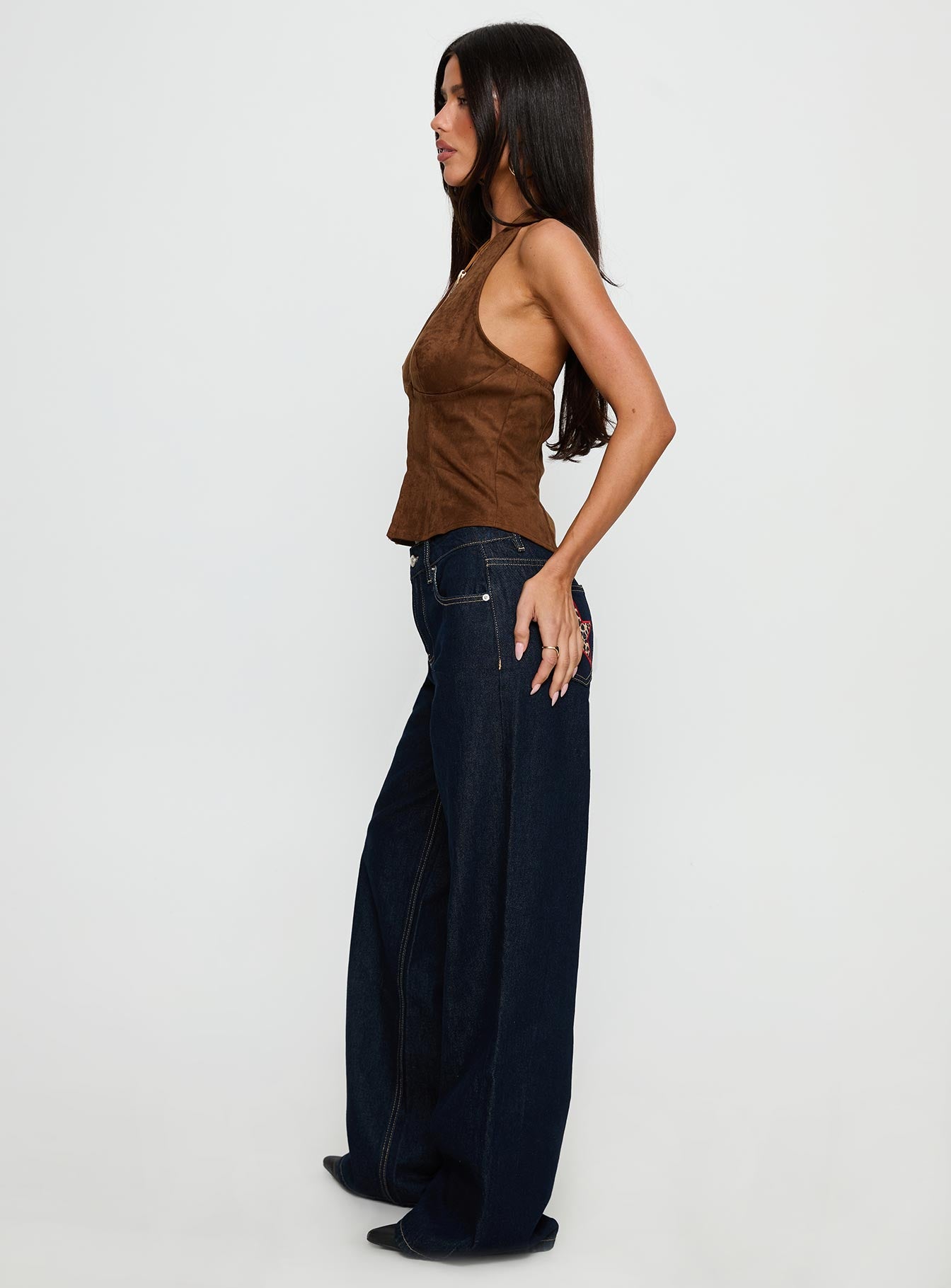 Favourite Reference Mid Rise Straight Leg Jeans Dark Indigo