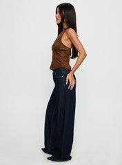 Favourite Reference Mid Rise Straight Leg Jeans Dark Indigo