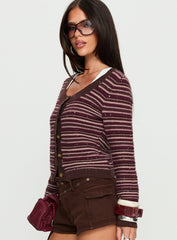 Aniha Top Glitter Knit Top Purple Stripe