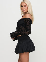 French Exit Bubble Hem Skort Black