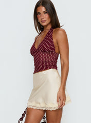 Brandey Lace Mini Skirt Cream