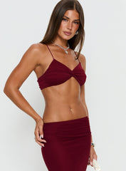 Delores Ruched Top Red