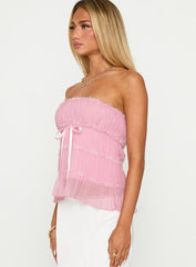 Avelina Strapless Top Pink