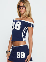 98 Baby Off The Shoulder Top Navy