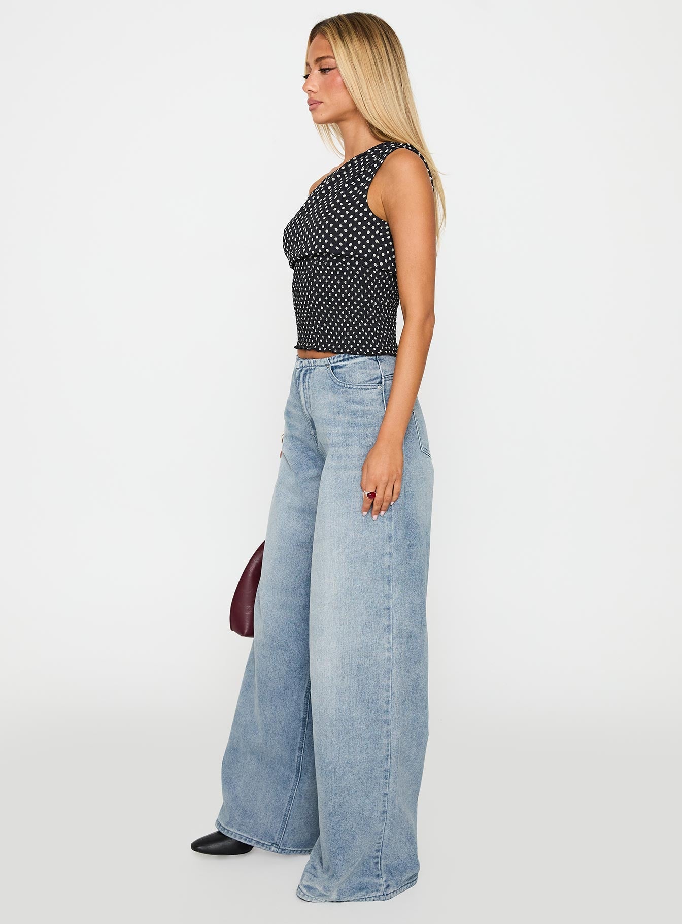 Bowe Low Rise Wide Leg Jeans Blue