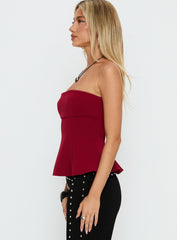 Baudelaire Strapless Corset Red