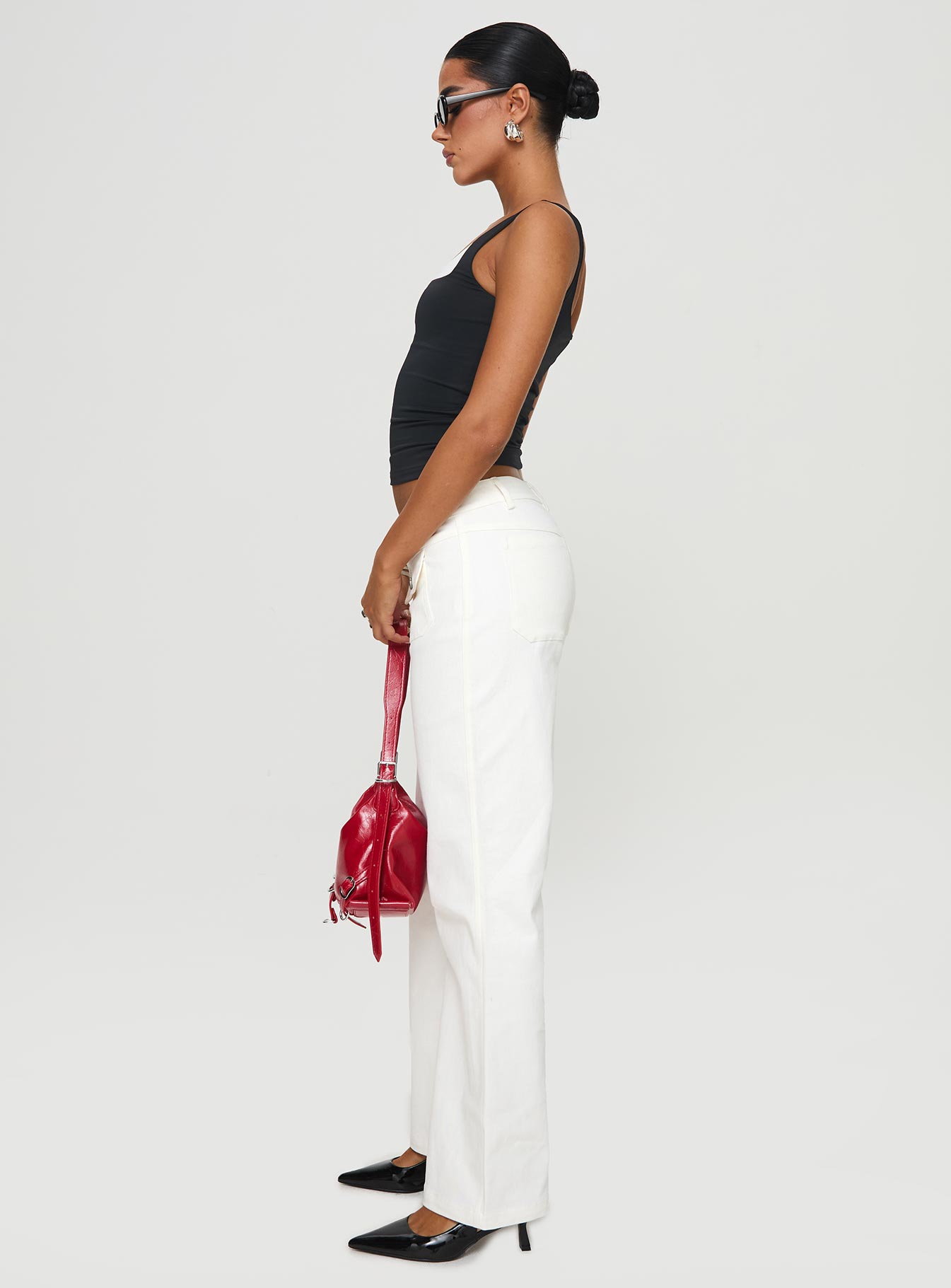 Benicale Low Rise Cargo Pants White