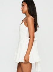Angel Wings Tie Up Mini Dress White