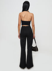 Stellina Slim Fit Flared Pants Black