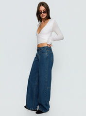 Lando Low Rise Straight Leg Jeans Mid Blue Wash