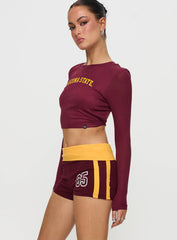 ASU Foldover Shorts Maroon
