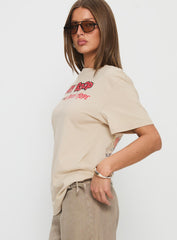 Betty Boop Beach Mode Oversized Graphic Top Washed White