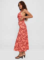 Casablanca Maxi Skirt Red Floral