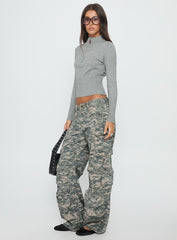 Sweetness Low Rise Straight Leg Jeans Digital Camo