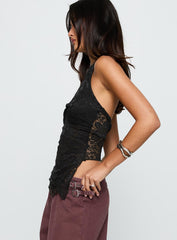 Alviera Lace Halter Top Black