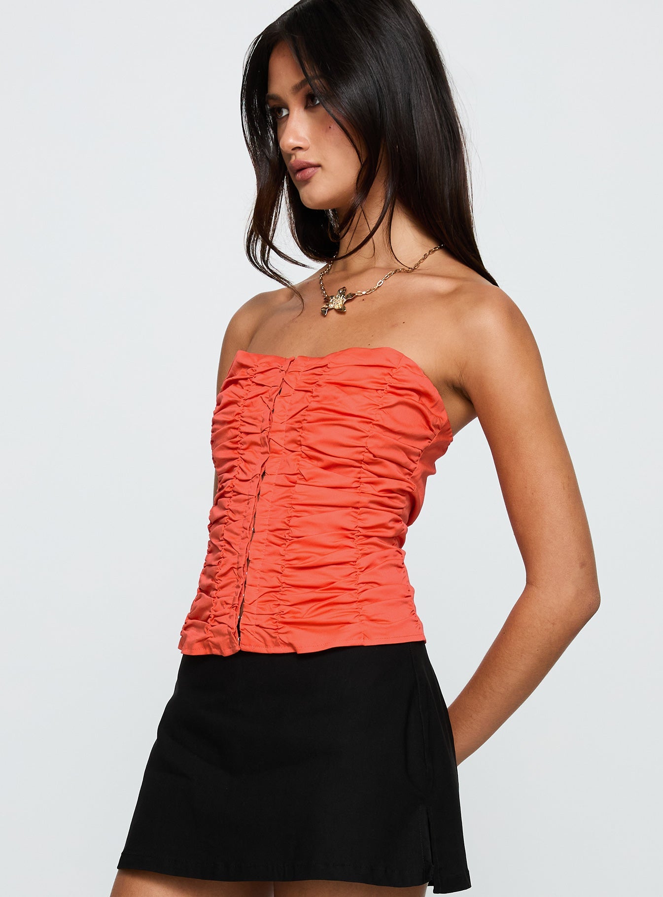 Diamonds Are Forever Strapless Top Orange