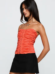 Diamonds Are Forever Strapless Top Orange