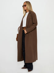 Lovergirl Longline Coat Brown