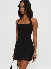 Cabaret Halter Mini Dress Black