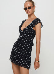 I Guess So Mini Dress Black Polka Dot Tall