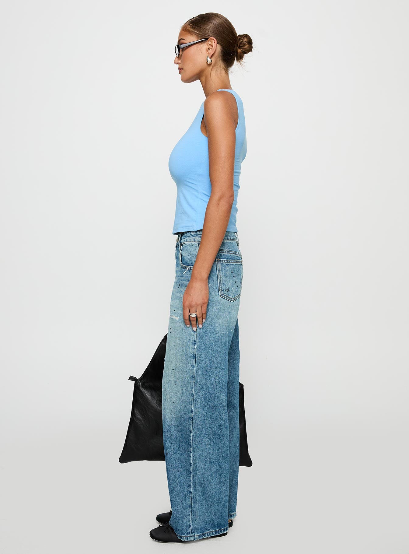 Picasso Mid Rise Straight Leg Jeans Mid Blue