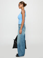 Picasso Mid Rise Straight Leg Jeans Mid Blue