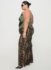 Pantar Low Rise Pants Leopard Curve