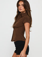 Cottesloe Cord Blouse Top Chocolate