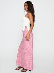 Gorgina Tie Maxi Skirt Pink Multi