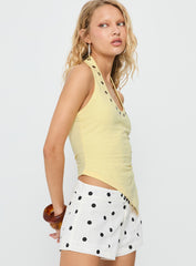 Duelle Stud Asymmetrical Top Yellow