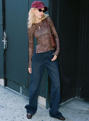 California King Mid Rise Straight Leg Jeans Dark Blue