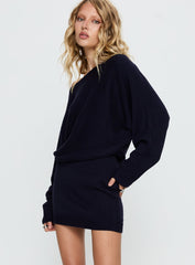 Bellamie Long Sleeve Mini Dress Navy