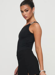 Talija One Shoulder Bodysuit Black Tall