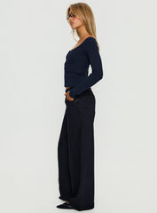 Supercut Low Rise Baggy Pleat Jeans Washed Black