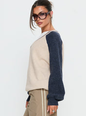Adana V Neck Graphic Knit Sweater Multi