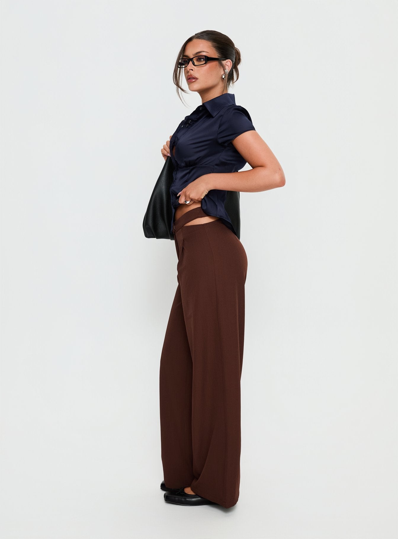 Alys Cut Out Straight Leg Pant Brown