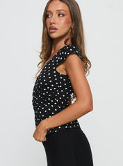 Indulgence Corset Top Black Polka Dot