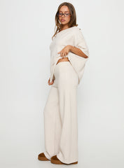 Bekki Wide Leg Knit Pant Oat