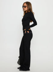 Kobee Jersey Flare Pants Black / Grey